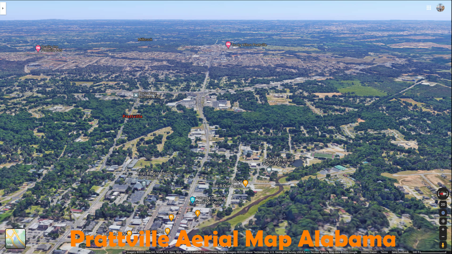 Prattville Aerien Carte Alabama